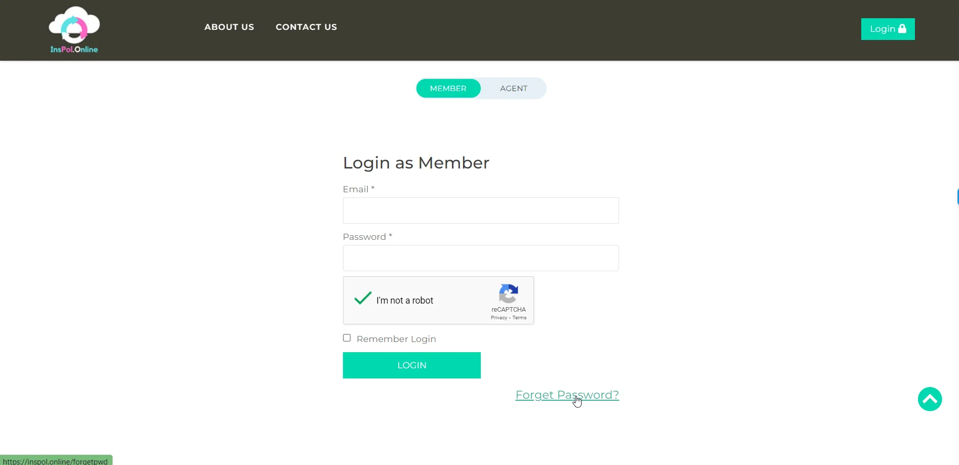 click forget password
